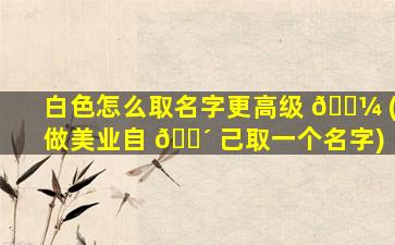 白色怎么取名字更高级 🌼 (做美业自 🐴 己取一个名字)